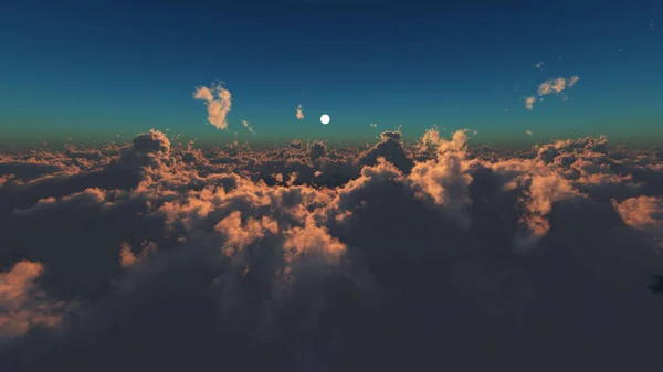 Volar Por Encima Las Nubes Sol Rayo —  Fotos de Stock
