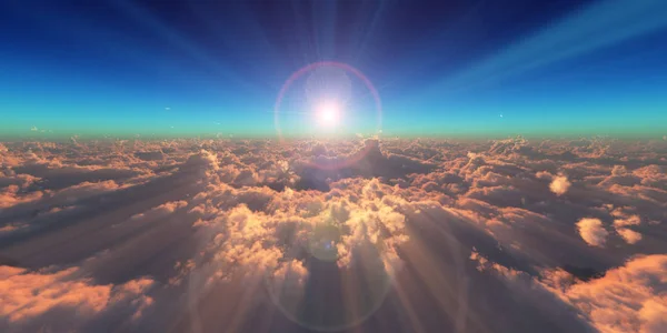 Repülhet Felhők Sun Ray — Stock Fotó