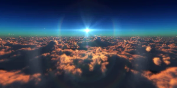 Volar Por Encima Las Nubes Sol Rayo — Foto de Stock