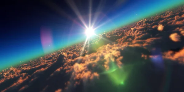 Fly Clouds Sun Ray — Stock Photo, Image