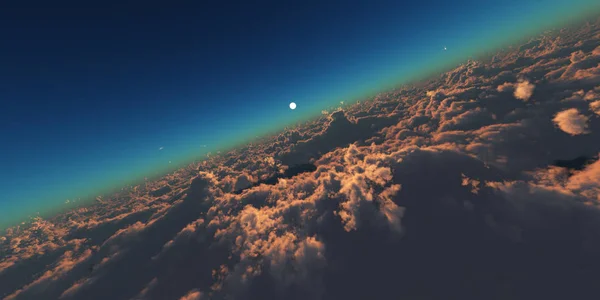 Літати Над Хмарами Сонячний Промінь — стокове фото