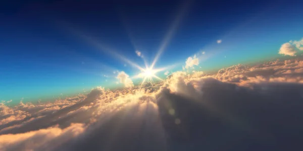 Repülhet Felhők Sun Ray — Stock Fotó