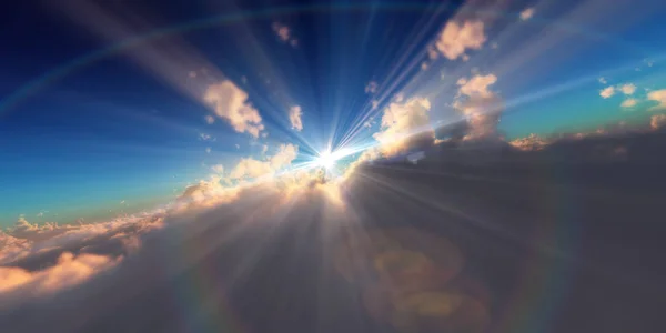 Fly Clouds Sun Ray — Stock Photo, Image