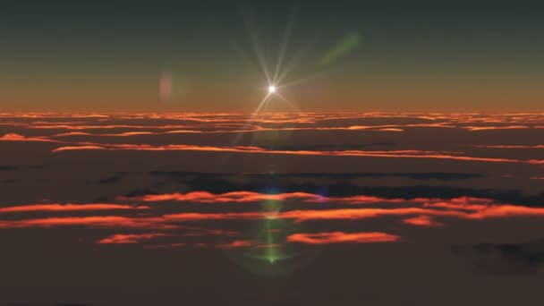 Fliegen Über Wolken Sonnenaufgang — Stockvideo