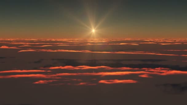 Voando Acima Nuvens Nascer Sol — Vídeo de Stock