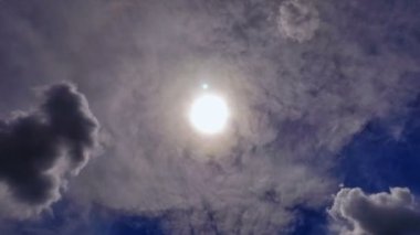 Mavi gökyüzü bulutlar zaman atlamalı 4k