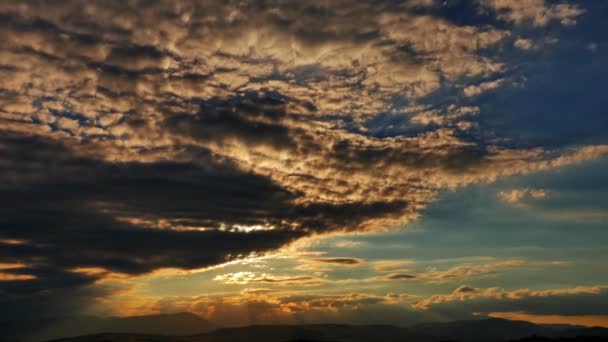 Lapso Tiempo Puesta Sol Oro — Vídeos de Stock