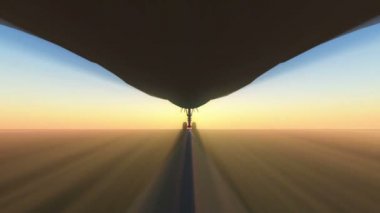 Uçak 3D pistine iniyor.