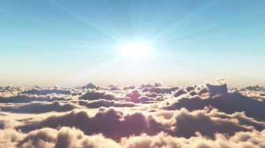 Bulutların üzerinden uç günbatımı 4k