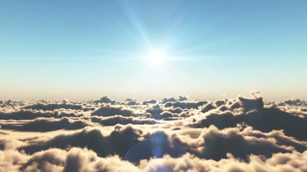 Volar Sobre Nubes Puesta Sol — Vídeo de stock