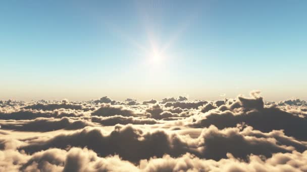 fly over clouds sunset 4k
