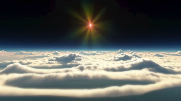 Alto Por Encima Nubes Puesta Sol — Vídeos de Stock