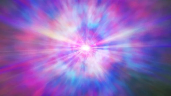 Nebula Sisi Işınlarla Uzayda — Stok fotoğraf