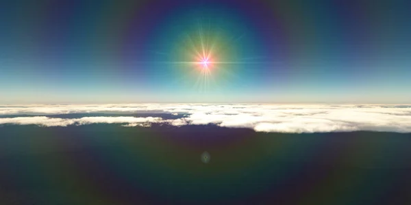 Bulutların Üzerinde Güneş Işığı Görüntüleme — Stok fotoğraf