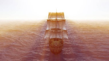 Denizdeki eski gemi, 3D render