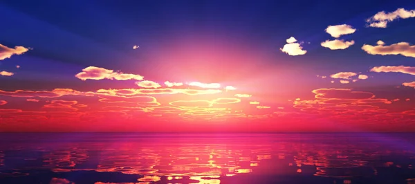 Sonnenuntergang Über Dem Meer Verschönern Sonnenstrahl — Stockfoto