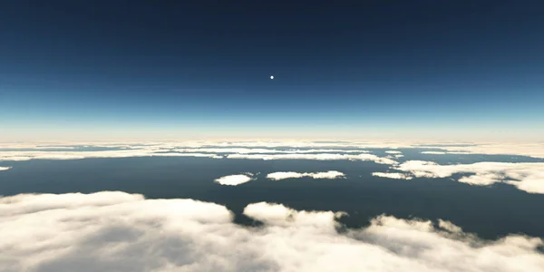 雲の上の太陽光線3Dレンダリング — ストック写真