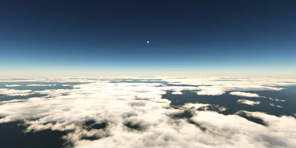 Clouds Sun Ray Rendering — Stock Photo, Image