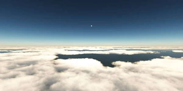 Powyżej Chmur Promień Słoneczny Renderowanie — Zdjęcie stockowe