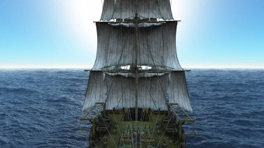 Denizdeki eski gemi, 3D render