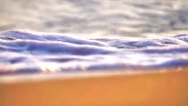 Beach Wave Makro Sunset Slow Motion — Stock video