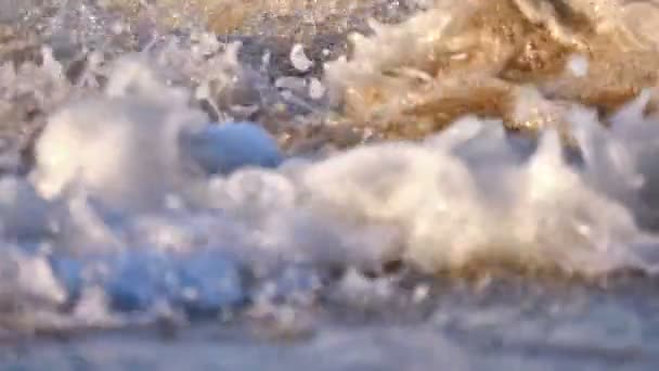 Beach Wave Macro Slow Motion — Stock Video