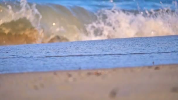 Ola Playa Macro Cámara Lenta — Vídeo de stock