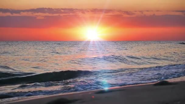 Схід Сонця Золотий Морський Пляж Повільний Рух — стокове відео
