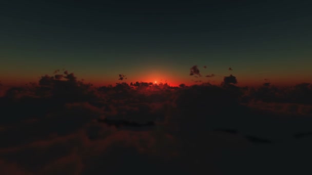 Fliegen Über Wolken Sonnenaufgang — Stockvideo