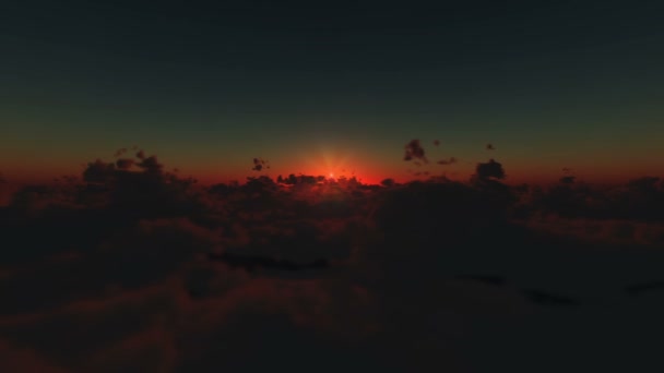 Vliegen Boven Wolken Zonsopgang — Stockvideo