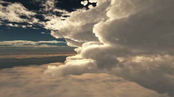 Volar Las Nubes Sol Puesta Del Sol Rayo — Vídeos de Stock