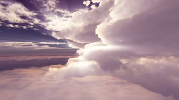 Repül Felhők Naplemente Napsugár — Stock videók