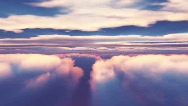 Vliegen Boven Wolken Zonsondergang — Stockvideo