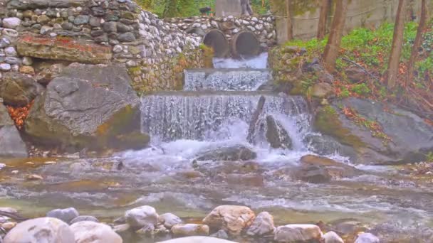 Rio Cachoeira Montanha Câmera Lenta 60Fps Para 30Fps — Vídeo de Stock