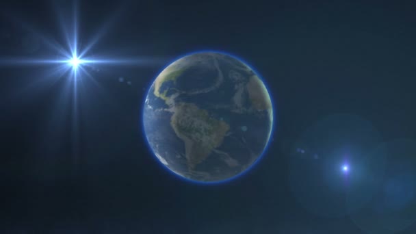Tierra Espacio Rayo Sol — Vídeos de Stock