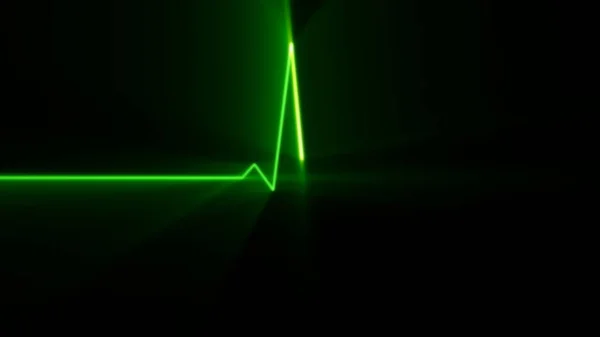 Batimento Cardíaco Linha Verde Monitor Ekg — Fotografia de Stock