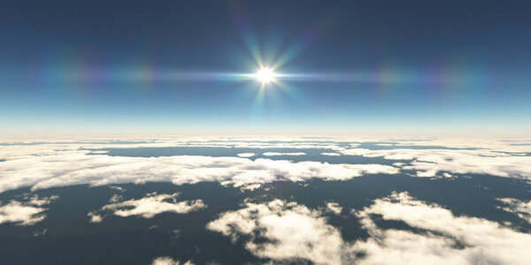 above clouds sun ray,