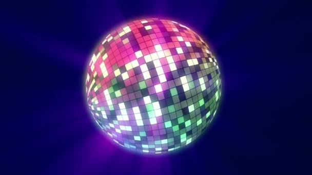 Kleur disco bal — Stockvideo