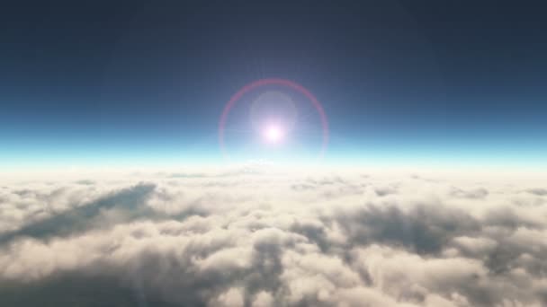 Lentää auringonlaskun yli pilvet 4k — kuvapankkivideo
