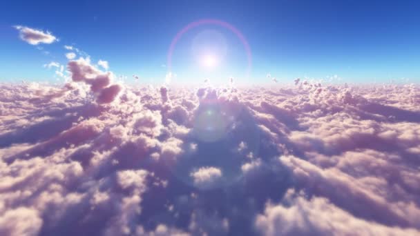 Vliegen over zonsondergang wolken 4k — Stockvideo