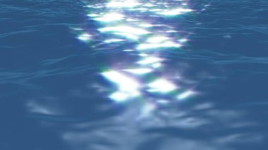 Mavi su dalgaları, güneş yansıması