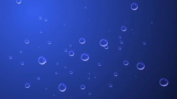 Blasen unter Wasser in tiefblauem Meer — Stockfoto