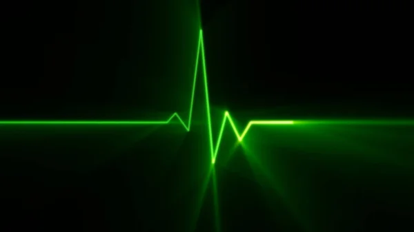 Batimento cardíaco linha verde monitor EKG — Fotografia de Stock