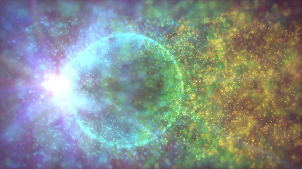 Nebulosa de partículas espaciais abstrato colorido — Fotografia de Stock