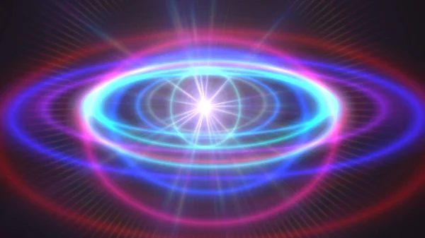 Абстрактний фон кольорових кілець атома — стокове фото