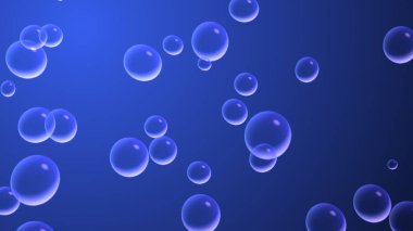 Derin mavi denizde su altında kabarcıklar