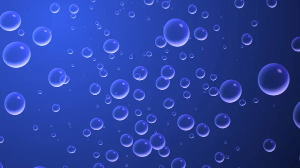 Bubliny pod vodou v hlubokém modrém moři — Stock fotografie