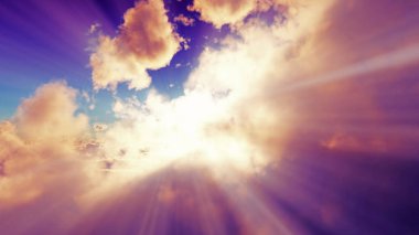 above clouds sun ray sunset