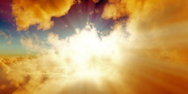 above clouds sun ray sunset