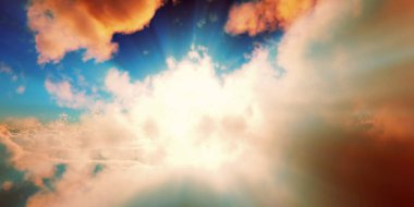 above clouds sun ray sunset